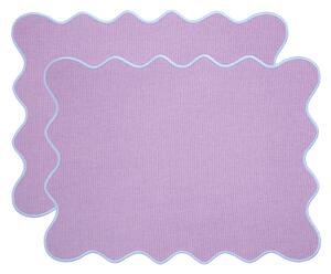 Set of 2 Scalloped Placemats Lilac