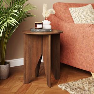 Kalpen Side Table, Mango Wood Dark Wood (Brown)