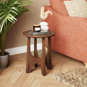 Ashwin Side Table, Mango Wood Dark Wood (Brown)