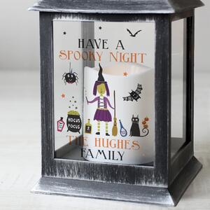 Personalised Halloween LED Lantern Black