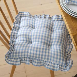 Linford Check Frill Blue Seat Pad