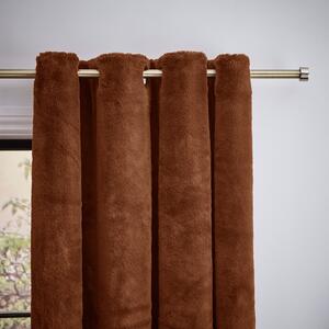 Lenon Thermal Eyelet Curtains Orange Umber