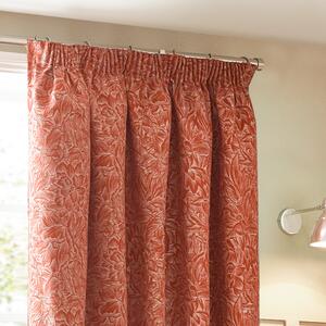 Grantley Brick Pencil Pleat Curtains Brick (Orange)