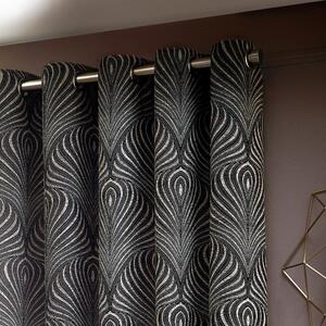 Gatsby Black Eyelet Curtains Black