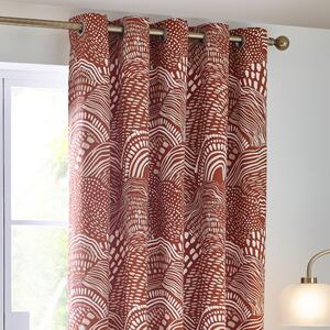 Nola Unlined Chestnut Eyelet Curtains Brown