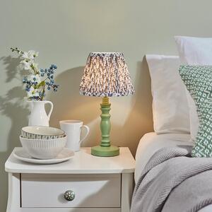 Lincoln Pearl Grey 20cm Shade Wood Table Lamp In Cotswold Green