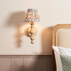 Riyadh Pearl Grey 16cm Shade Wood Wall Light In Natural Ash