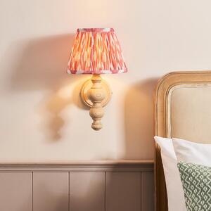 Laredo Coral Pink 20cm Shade Wood Wall Light In Natural Ash