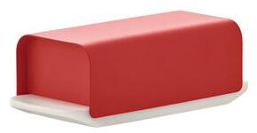 Mattina Butter dish - / Porcelain & steel by Alessi Red