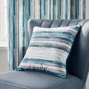 Watercolour Stripe Cushion Blue