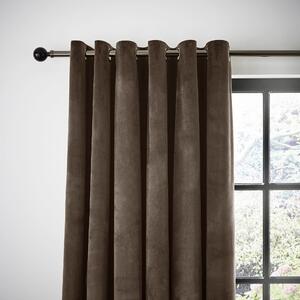 Recycled Velour Eyelet Curtains Pinecone