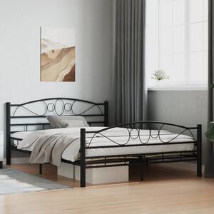 Bed Frame without Mattress Black Steel 140x200 cm