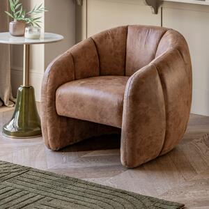 Brea Tub Chair, Leather Tan