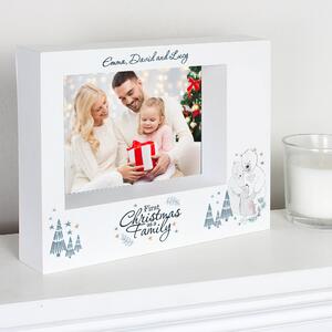 Personalised Polar Bear 1st Christmas As A Family Box Photo Frame White