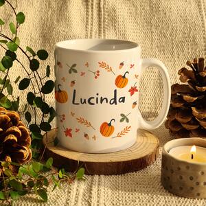 Personalised Pumpkin Mug White