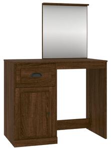Dressing Table with Mirror Brown Oak 90x50x132.5 cm Engineered Wood