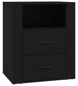 Bedside Cabinet Black 50x36x60 cm Engineered Wood