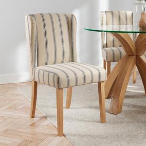 Oswald Set of 2 Dining Chairs, Folkstone Blue Stripe Folkstone Blue