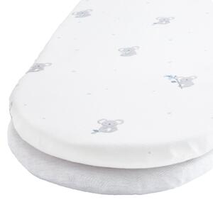 Pack of 2 Jersey Blue Koala Fitted Sheets Blue/White