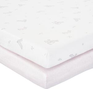 Pack of 2 Jersey Pink Bunny Fitted Sheets