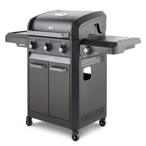 Tower Stealth Pro Four Burner Gas BBQ with Rotisserie, Black Steel Black