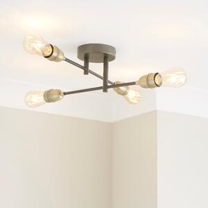 Marsden Industrial 4 Light Semi Flush Ceiling Light