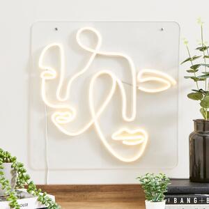 Faces Neon Wall Light Clear