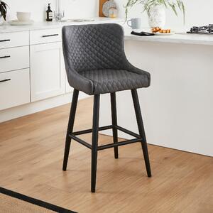 Montreal Counter Height Bar Stool, Faux Leather Montreal Grey