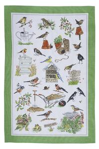 Ulster Weavers Garden Birds Tea Towel Green