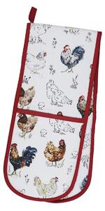 Ulster Weavers Farm Birds Double Oven Glove Red