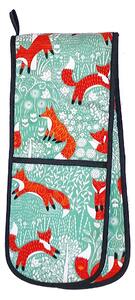 Ulster Weavers Foraging Fox Double Oven Glove Blue