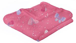 Flutterby Butterfly Throw 120cm x 150cm Pink