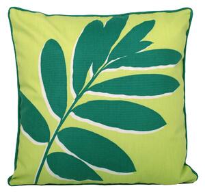 Leaf Print Filled Cushion 43cm x 43cm Green