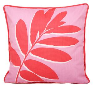 Fusion Leaf Print 43cm x 43cm Filled Cushion Pink