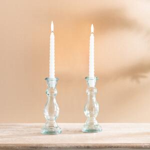 Pack of 2 Twisted Taper Candles, 20cm White