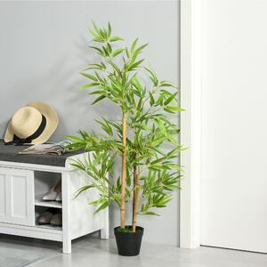 Outsunny Set of 2 Artificial Bamboo Trees Decorative Plant with Nursery Pot for Indoor Outdoor Décor, 120cm