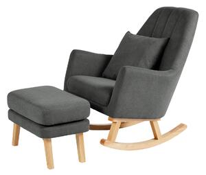 Eden Deluxe Nursery Chair & Stool Grey