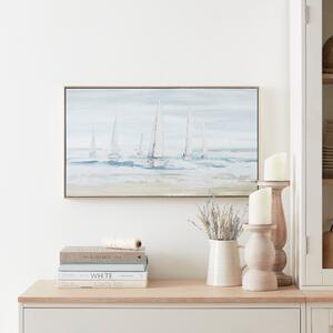 Boats Canvas 40x70cm Blue/White