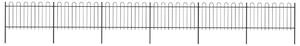 Garden Fence with Hoop Top Steel 10.2x1 m Black