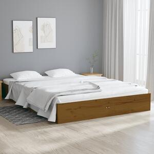 Bed Frame without Mattress Honey Brown Solid Wood 120x190 cm Small Double