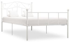 284517 Bed Frame without Mattress White Metal 100x200 cm