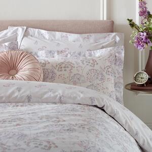 Holly Willoughby Azara Floral 100% Cotton Oxford Pillowcase Pink/Grey/White
