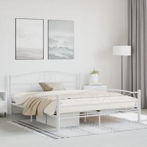 Bed Frame White Metal 160x200 cm