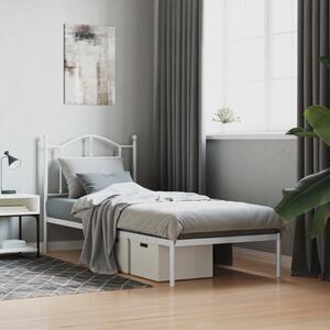 Metal Bed Frame with Headboard White 80x200 cm