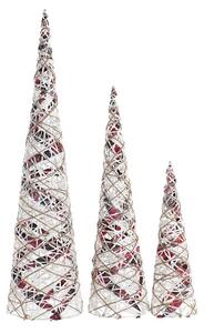 Decoration DKD Home Decor Cones Christmas LED White Black Red Natural Snowfall 20 x 20 x 80 cm (3 Pieces)