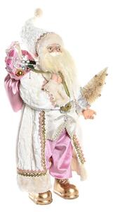 Decorative Figure DKD Home Decor Father Christmas Christmas Grey Pink PVC Wood 32 x 20 x 60 cm