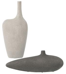 Set of 2 Vases Alexandra House Living White Grey Ceramic