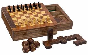 Set of traditional games Alexandra House Living Brown 16 x 3 x 15 cm 3-in-1