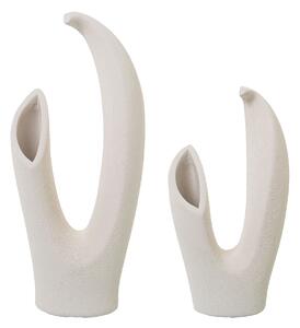 Set of 2 Vases Alexandra House Living Beige Ceramic