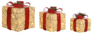 Christmas bauble DKD Home Decor White Red Golden 25 x 25 x 25 cm (3 Pieces)